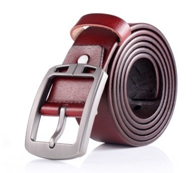 Мужской кожаный ремень Retro Silver Buckle