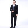 Классический мужской костюм из шерстяной ткани в элегантном slim