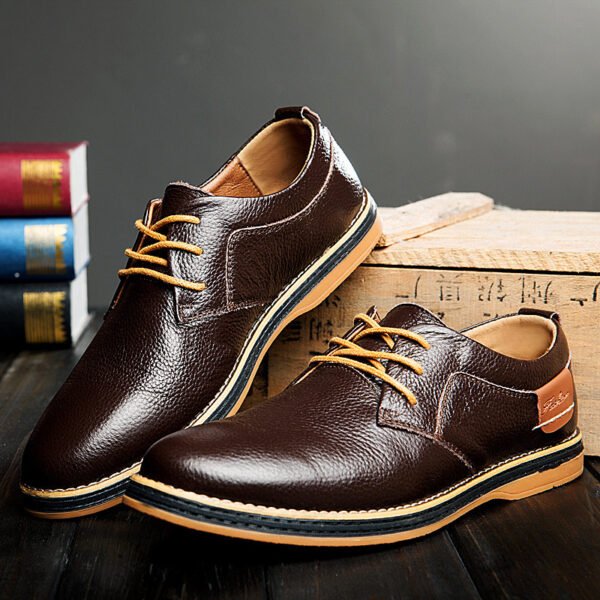 Мужские кожаные туфли Rippled Leather Oxfords