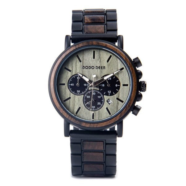 Мужские часы Luxury Wood Stainless Steel