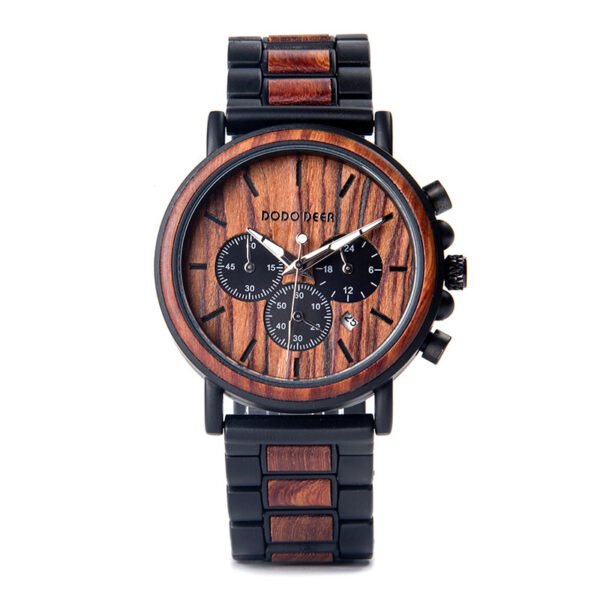 Мужские часы Luxury Wood Stainless Steel