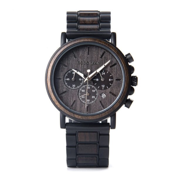 Мужские часы Luxury Wood Stainless Steel