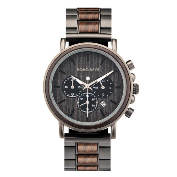 Мужские часы Luxury Wood Stainless Steel