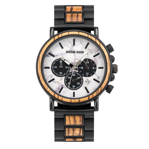 Мужские часы Luxury Wood Stainless Steel