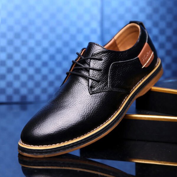 Мужские кожаные туфли Rippled Leather Oxfords