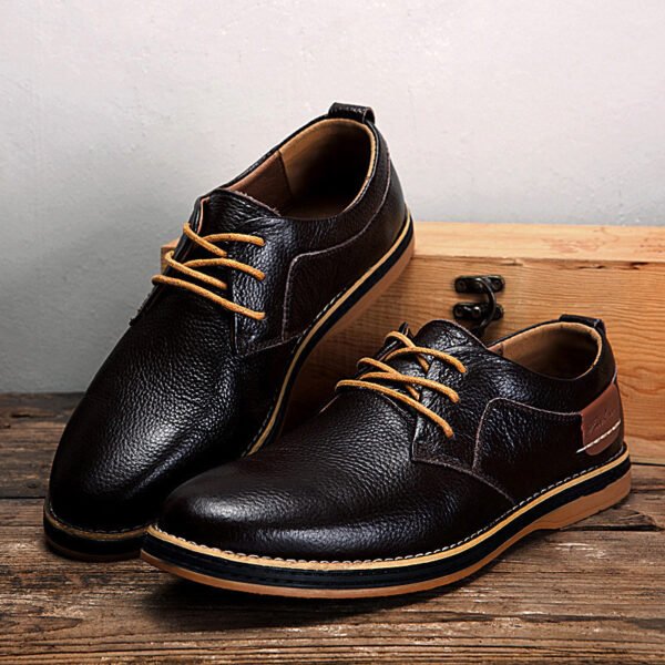 Мужские кожаные туфли Rippled Leather Oxfords