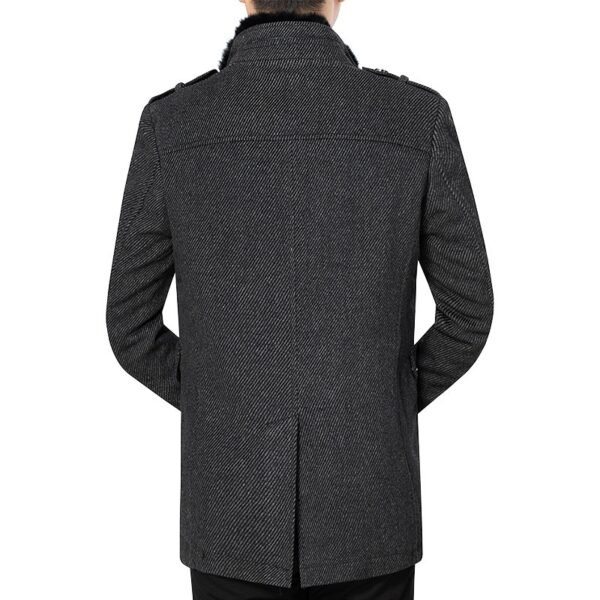 Мужское утеплённое шерстяное пальто Slim Fit