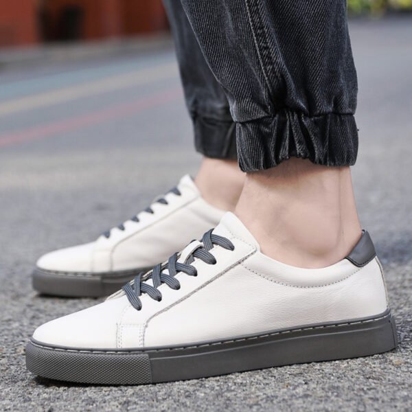 Мужские кожаные кеды White Toe Soft Sole