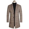 Мужское шерстяное пальто в клетку Slim Fit