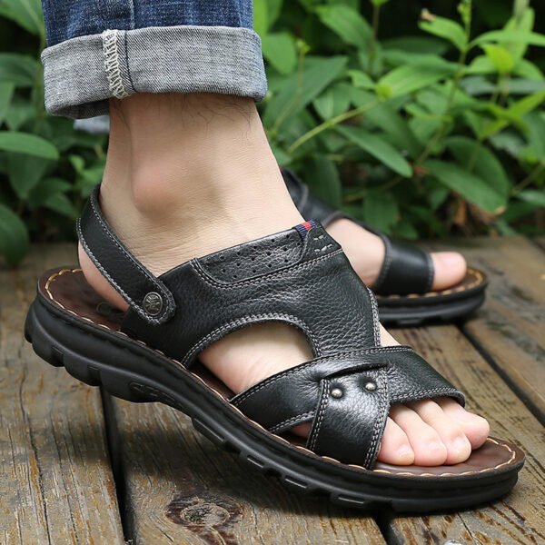 Мужские кожаные пляжные сандалии Outdoor