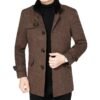 Мужское утеплённое шерстяное пальто Slim Fit