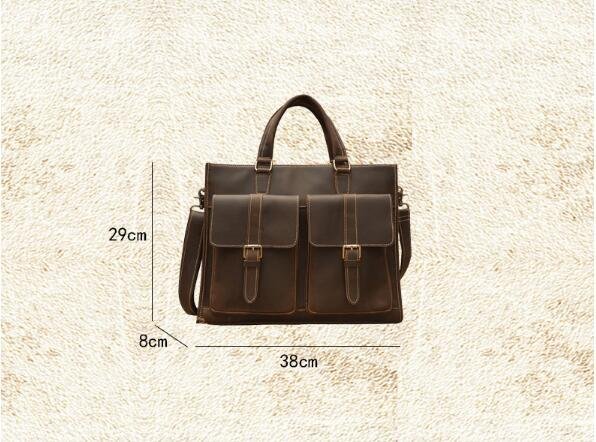 Мужской винтажный портфель Handmade из натуральной кожи