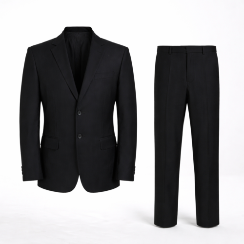 Классический мужской костюм из шерстяной ткани в элегантном slim
