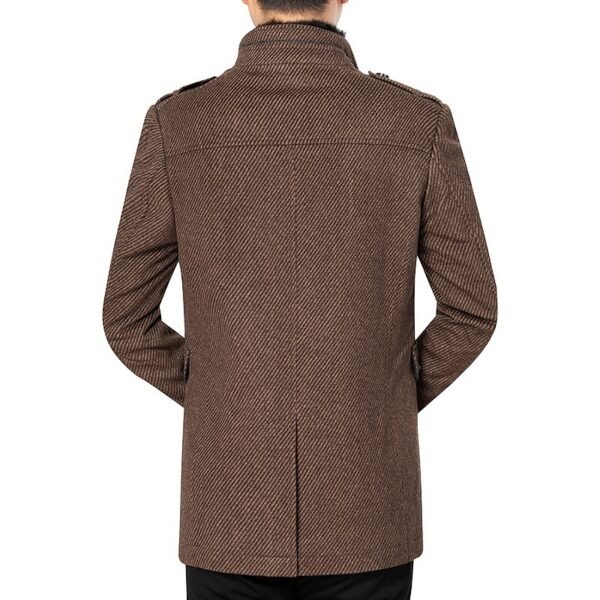 Мужское утеплённое шерстяное пальто Slim Fit