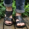 Мужские кожаные пляжные сандалии Outdoor