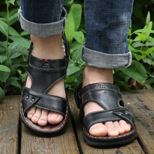 Мужские кожаные пляжные сандалии Outdoor