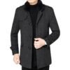 Мужское утеплённое шерстяное пальто Slim Fit